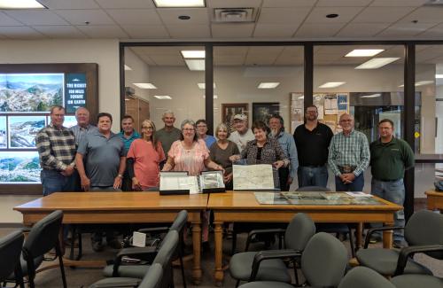 Donation 2018.09 Black Hills Mining Museum representatives and the Deadwood Historic Preservation Commission