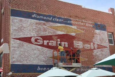 Restoration of Grain Belt Beer Ghost Mural
