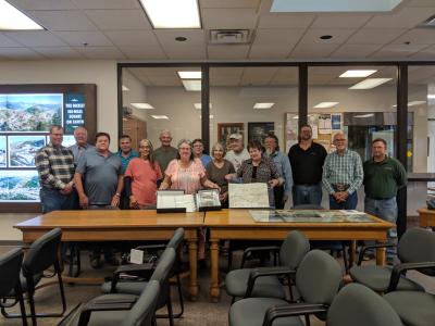 Donation 2018.09 Black Hills Mining Museum representatives and the Deadwood Historic Preservation Commission