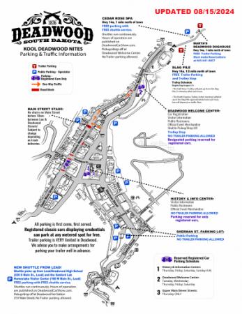 Kool Deadwood Nites Parking Map