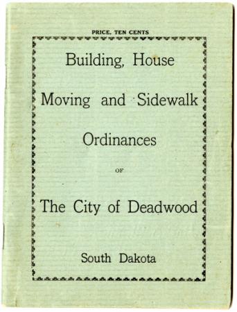 1903 City of Deadwood Ordinance Book