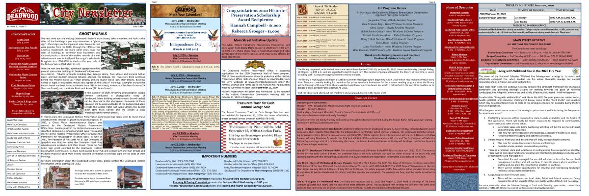 July 2020 newsletter