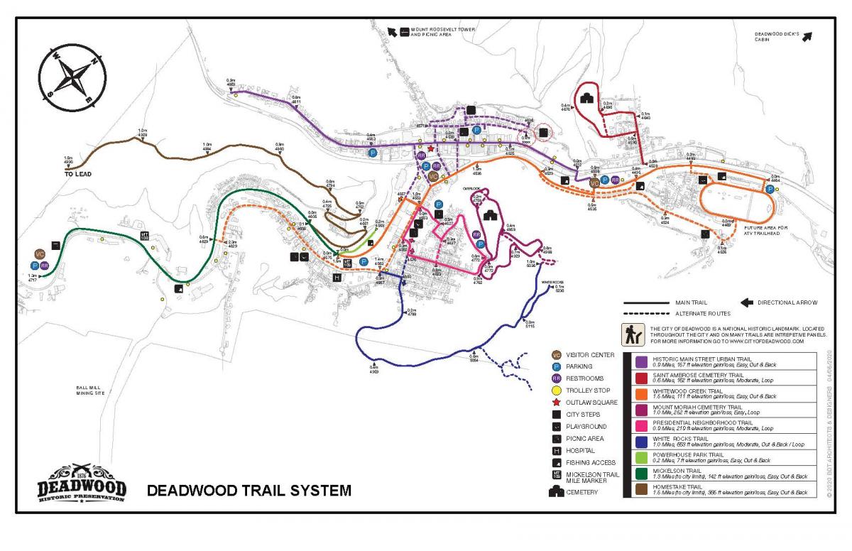 Deadwood Trail System Map